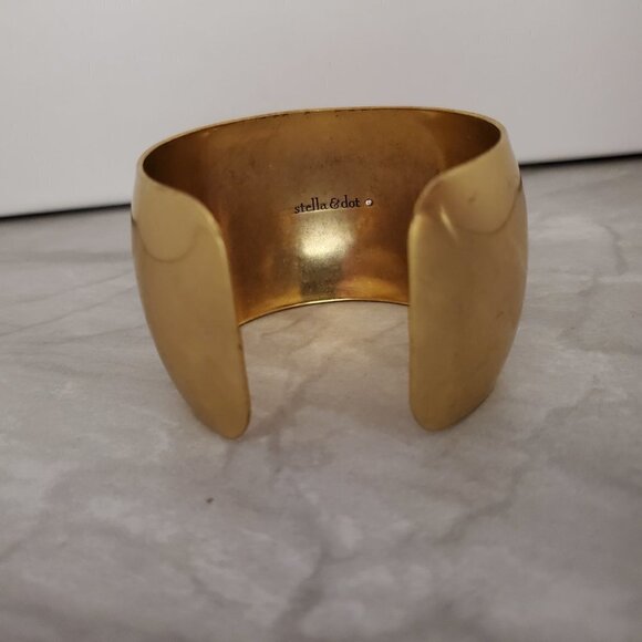 🌞 Stella and Dot Norah Rhinestone Crystal Antiqued Distressed Wide Cuff 🌞 - Picture 5 of 7